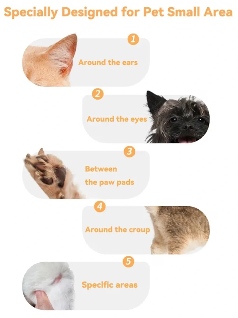 Pet Paw Hair Trimmer With Vacuum And LED Light Rechargeable